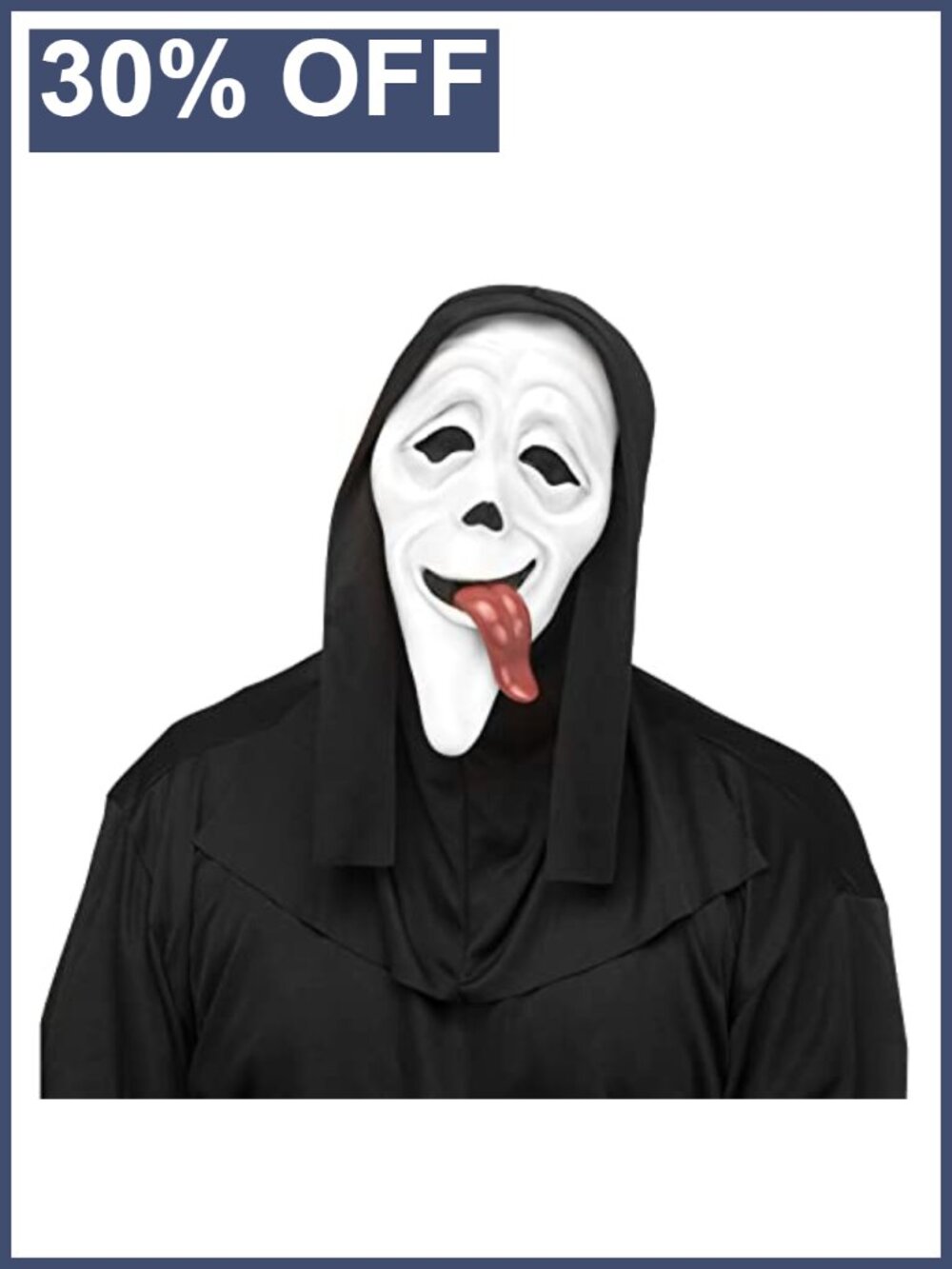 Adult Scary Movie Ghost Face Mask with Shroud Halloween Costume Accessory